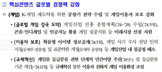 문화체육관광부 게임 글로벌 경쟁력 강화 업무보고.