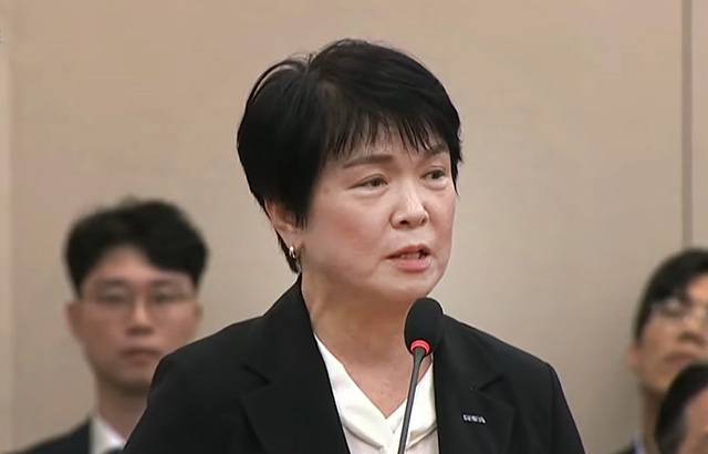 ▲ 코이카 손정미 글로벌연대파트너십 본부 이사가 7일 국회 외교통일위원회 외교부 및 산하기관 국정감사에 출석해 더불어민주당 차지호 의원의 질문에 답하고 있다. ⓒ국회방송 갈무리