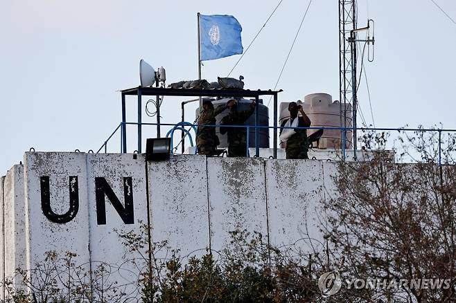 레바논 주둔 유엔 평화유지군(UNIFIL) [로이터 연합뉴스 자료사진. 재판매 및 DB 금지]