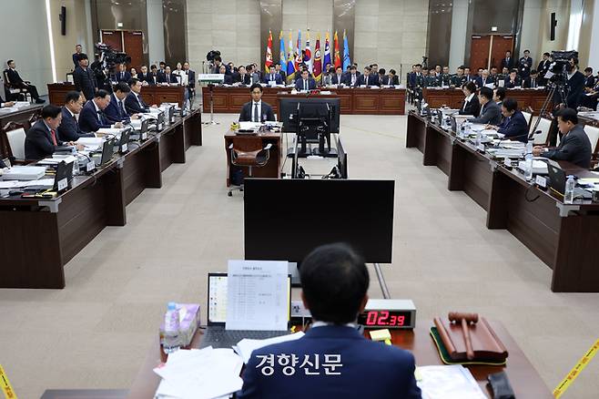 8일 서울 용산구 국방부에서 국정감사가 열리고 있다. 국회사진기자단