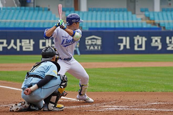 7일 라이온즈파크에서 열린 삼성과 상무의 연습경기. 사진제공=삼성 라이온즈