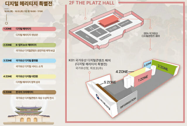 국가유산 디지털콘텐츠 페어 전시관 구성.