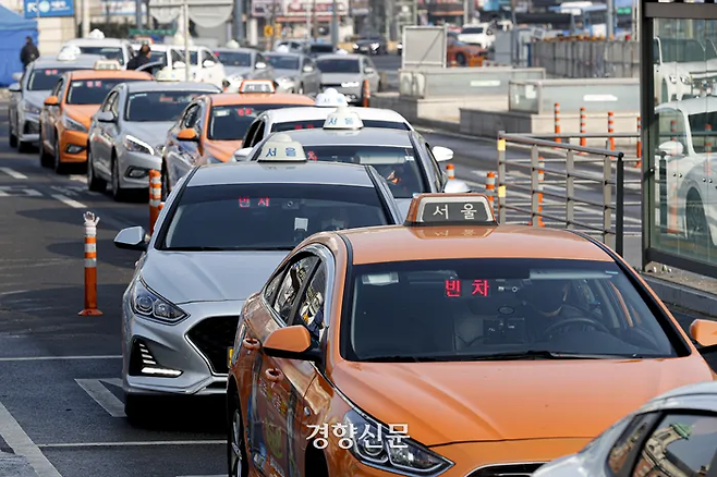 서울역 택시승강장 모습. 문재원 기자