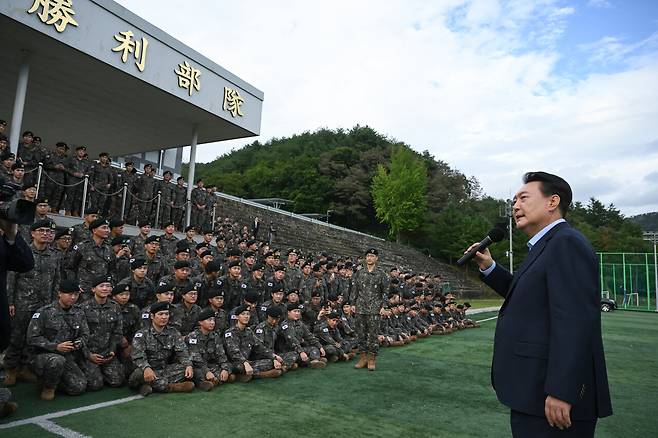 9월17일 윤석열 대통령이 강원도 최전방 육군 15사단을 방문했다. ⓒ대통령실 제공