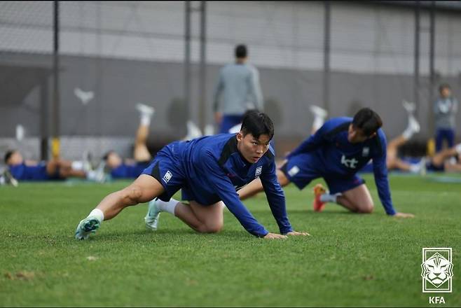 회복훈련에 집중하고 있는 오현규 [대한축구협회 제공. 재판매 및 DB 금지]