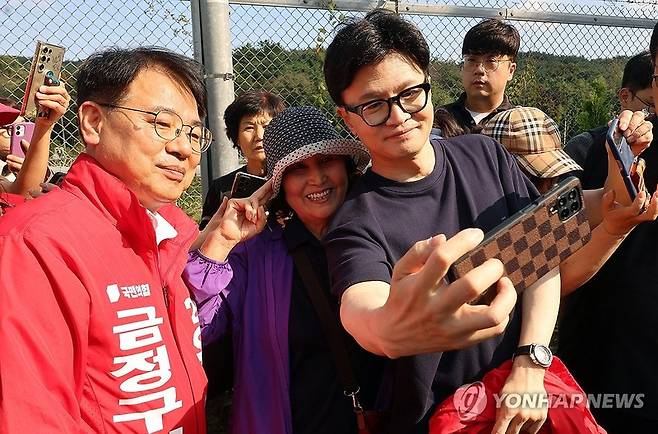 금정구청장 보궐선거 지원 유세하는 국민의힘 한동훈 대표 / 사진=연합뉴스