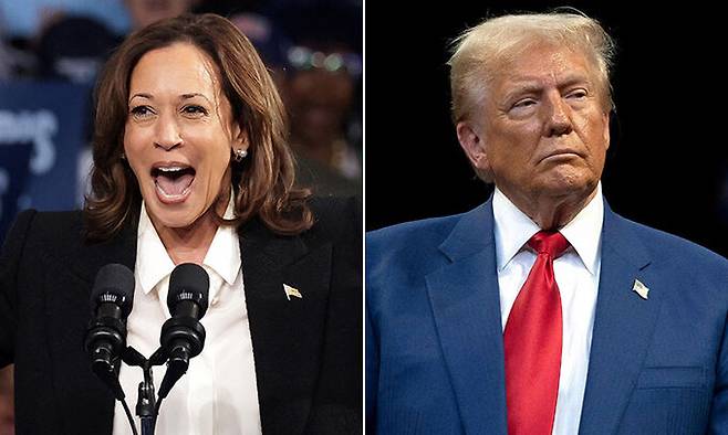 카멀라 해리스 부통령(왼쪽)&nbsp;,도널드 트럼프 전 대통령. AFP연합뉴스