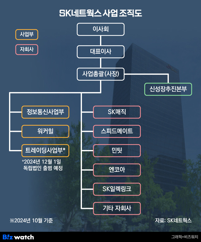 SK네트웍스 사업 조직도./그래픽=비즈워치