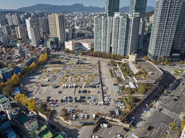상봉터미널 부지 전경.