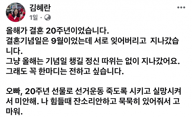 사진=김혜란 국민의힘 대변인 페이스북 캡처