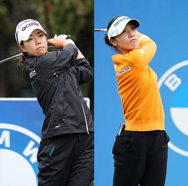 2024년 미국여자프로골프(LPGA) 투어 '가을 아시안 스윙' 두 번째 대회인 BMW 레이디스 챔피언십에 출전한 신지은 프로, 리디아 고가 2라운드에서 경기하는 모습이다. . 사진제공=BMW 코리아