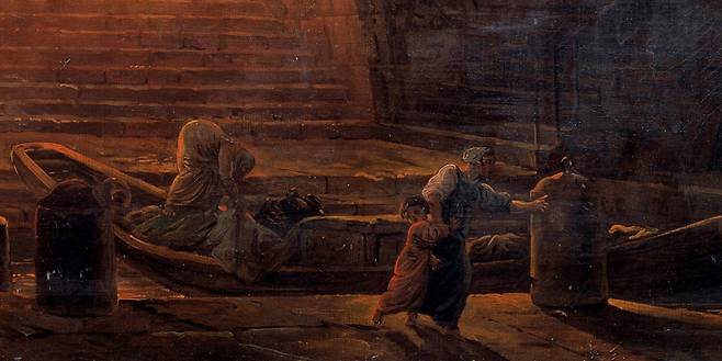 위베르 로베르, 로마 대화재(일부 확대), 1785, 캔버스에 유채, 76x93cm, 앙드레 말로 현대 미술관