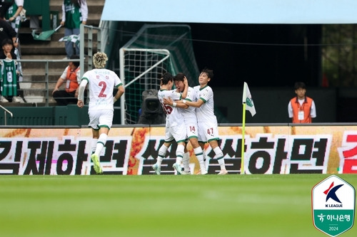 멀티골 터뜨린 대전 김준범 [한국프로축구연맹 제공. 재판매 및 DB 금지]