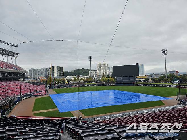 ◇22일 오전 9시 현재 광주 기아챔피언스필드 모습. 광주=박상경 기자 ppark@sportschosun.com