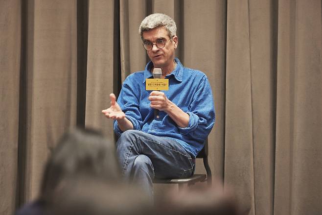 Philippe Decoufle speaks in a group interview with reporters at LG Arts Center in Seoul on Tuesday. (LG Arts Center)