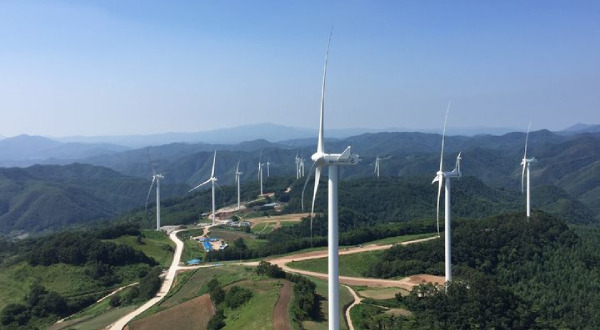 A view of GS E&R’s wind farm in Yeongyang, Gyeongbuk. (GS Group)