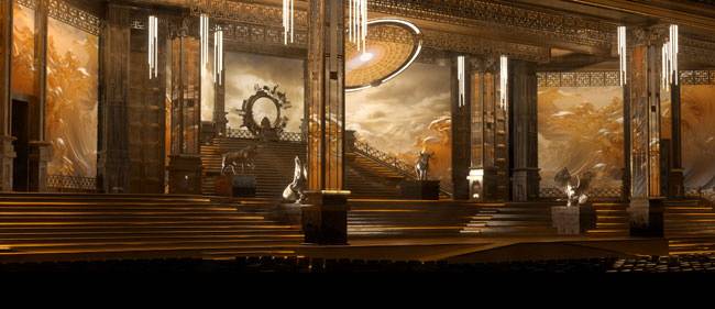 올해 연말을 책임질 대형 오페라 ‘투란도트’는 3층 높이의 황금색 무대로 시선을 압도한다. 2024 투란도트 문화산업 전문회사 제공