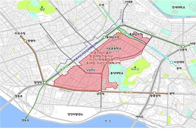 홍대앞 지구단위게획구역 위치도 [서울시 제공. 재판매 및 DB 금지]