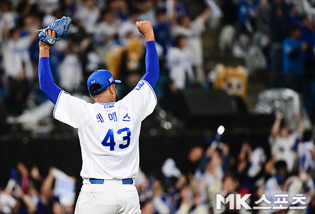 한국시리즈 3차전에서 삼성의 승리를 이끈 레예스. 사진(대구)=김영구 기자