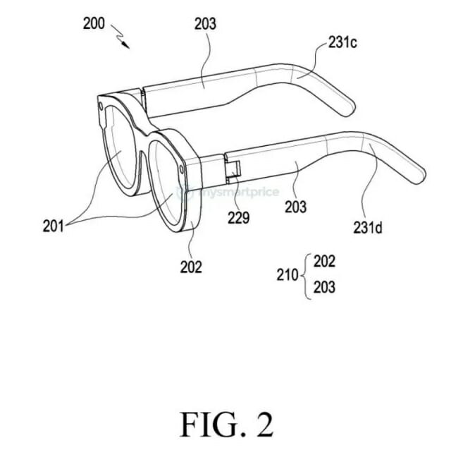 삼성전자가 다른 사람과 가상현실을 공유할 수 있는 AR 글래스 특허를 출원했다. (사진=마이스마트프라이스/미국 특허청)