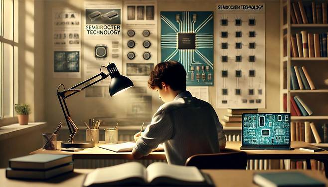 반도체 분야를 공부하는 학생 이미지. [챗GPT 제작]