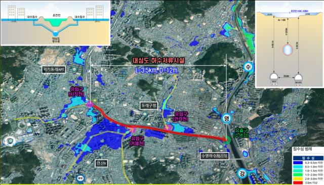 ▲ 온천천 대심도 하수저류 빗물터널 위치도. ⓒ부산시
