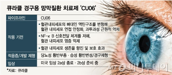 큐라클 경구용 망막질환 치료제 'CU06'/그래픽=임종철