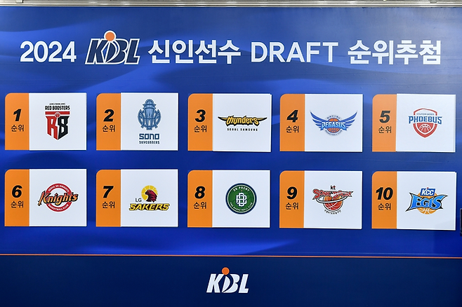 프로농구 2024 신인 선수 드래프트 지명 순위. KBL 제공