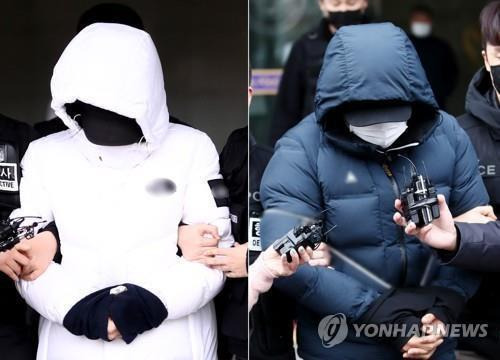 '멍투성이 사망' 12살 초등생 학대한 계모(왼쪽)와 친부 [연합뉴스 자료사진]