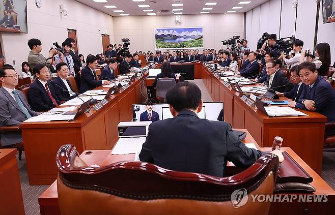 국회 외통위 전체회의 (서울=연합뉴스) 신준희 기자 = 17일 국회에서 외교통일위원회 전체회의가 열리고 있다. 2024.7.17 hama@yna.co.kr