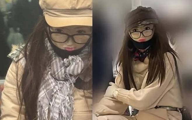 일본에서 실리콘 보디수트를 입은 ‘타이즈맨’이 공공장소에 출몰하면서 현지 여성들이 두려움에 떨고 있다. [SNS 갈무리]