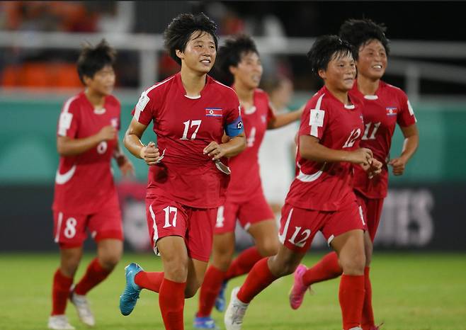 북한 여자 17세 이하(U-17) 축구대표팀 선수들. /사진=FIFA 공식 SNS