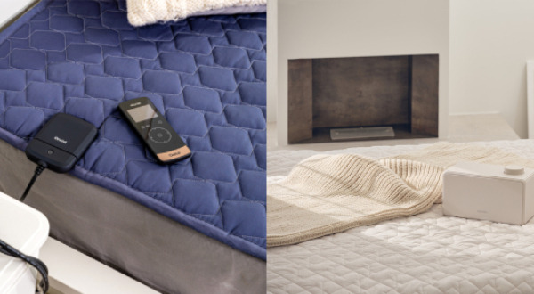 Kiturami’s third-generation carbon mat (left) and KyungDong Navien’s hot water sleep mat (right).