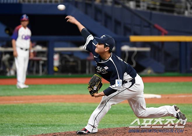 2024 WBSC 프리미어12 대한민국 야구 대표팀과 쿠바 대표팀의 평가전이 2일 서울 고척스카이돔에서 열렸다. 전상현이 역투하고 있다. 고척=박재만 기자 pjm@sportschosun.com/2024.11.02/