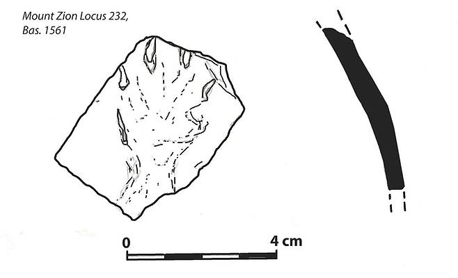 이스라엘 예루살렘 시온산 유적지에서 발견된 고양이 발자국을 표시한 그래픽. 사진=The Mount Zion Archaeological Expedition/Shimon Gibson