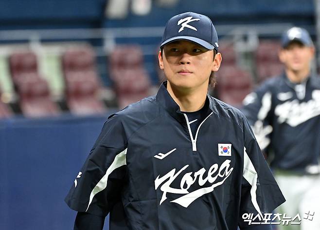 KIA 타이거즈 김도영이 2024 WBSC 프리미어12 야구 국가대표팀에 합류, 1일 쿠바와의 평가전에 선발출전해 컨디션을 조율했다. 사진 엑스포츠뉴스 DB