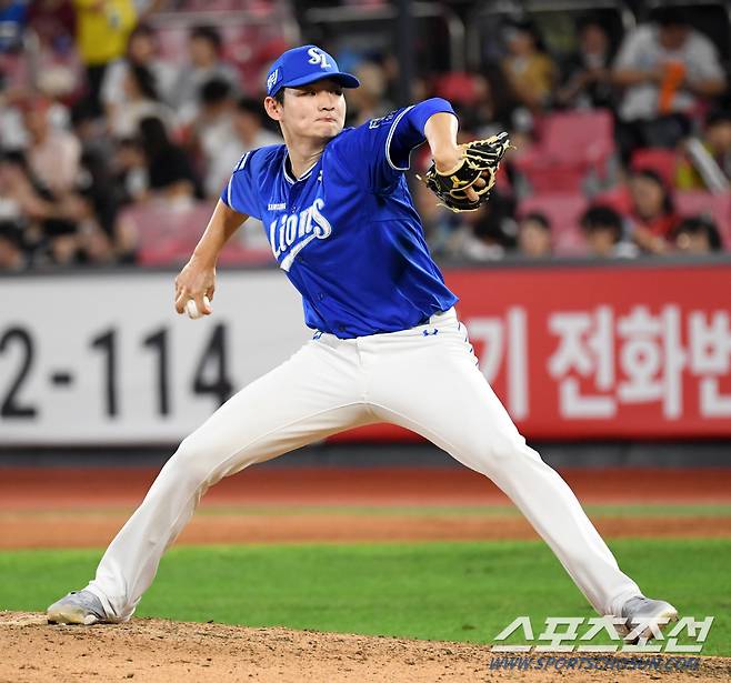 19일 수원KT위즈파크에서 열린 KBO리그 KT 위즈와 삼성 라이온즈의 경기. 삼성 육선엽이 역투하고 있다. 수원=박재만 기자 pjm@sportschosun.com/2024.09.19/