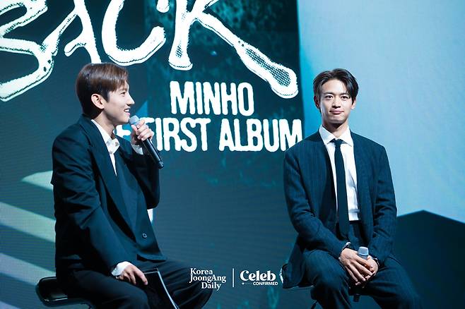 Minho answers reporters’ questions during a press conference on Monday at the Fairmont Ambassador Seoul in Yeouido, western Seoul. [DANIELA GONZALEZ PEREZ]