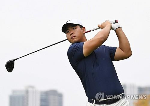 제네시스 챔피언십 때 티샷하는 김주형. [AFP=연합뉴스]