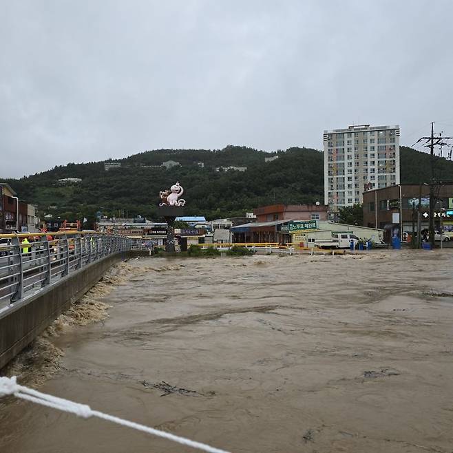 전남도가 지난 9월 19~21일 내린 집중호우로 피해가 발생해 특별재난지역으로 선포된 4개 군 12개 읍·면을 대상으로 지적 측량 수수료를 최대 100% 감면한다. 사진은 당시 피해를 입은 영암군 미암면의 모습. 전남도 제공