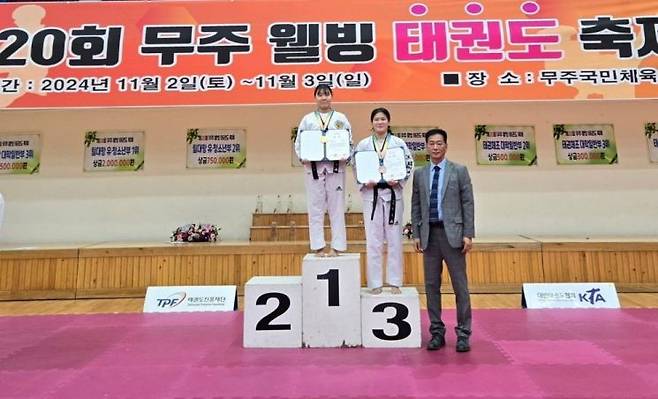 격파 개인전에서 곽금주 학생이 여자대학일반부 1위, 조규희 학생이 3위를 차지했다. 동아대 제공