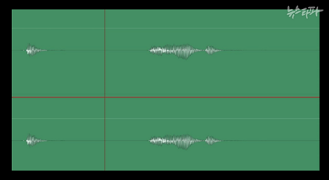 한국영상대학교 구재모 교수가 분석한 위 동영상의 음성 파형