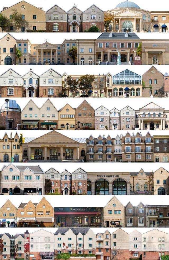 파주·양평·수유 영어마을의 이국적인 건물 여러 장을 별도로 촬영해 이어 붙였다.