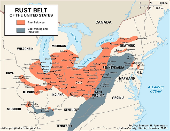 러스트벨트와 석탄산업지역
