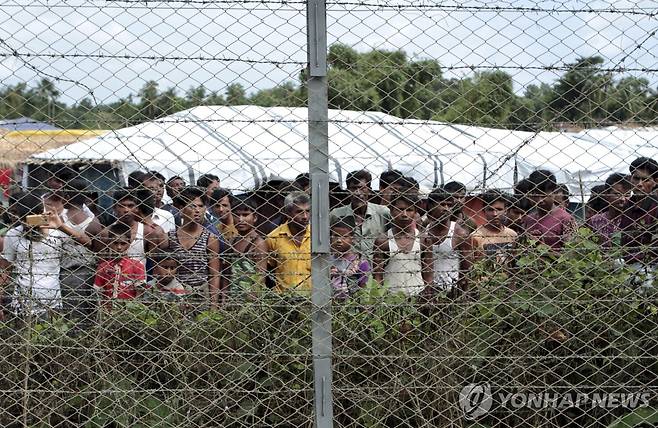 미얀마 로힝야족 난민 수용소 [AP 연합뉴스 자료사진. 재판매 및 DB 금지]