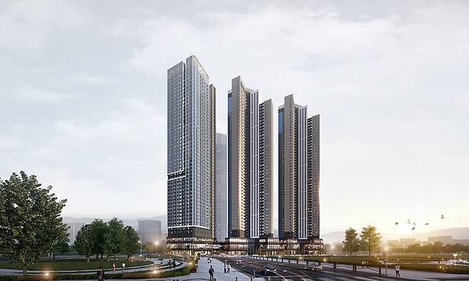 포스코이앤씨가 서울 중랑구 옛 상봉터미널 자리에 짓고 있는 ‘더샵 퍼스트월드’ 투시도. 포스코이앤씨 제공