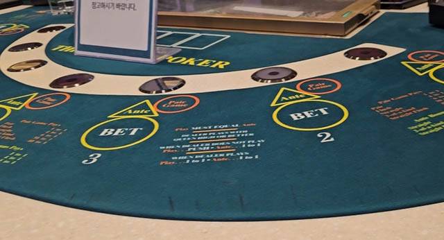 ▲강원랜드 쓰리카드 테이블. ⓒ독자