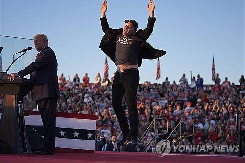 도널드 트럼프 미국 대통령 당선인과 일론 머스크 테슬라 CEO [AP 연합뉴스 자료사진. 재판매 및 DB 금지]