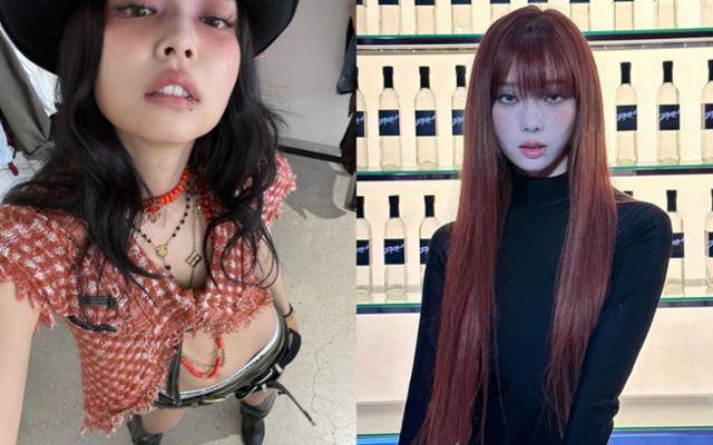 그룹 블랙킹크 제니와 에스파 윈터도 립커프를 활용한 스타일링을 선보였다. 제니 윈터 SNS