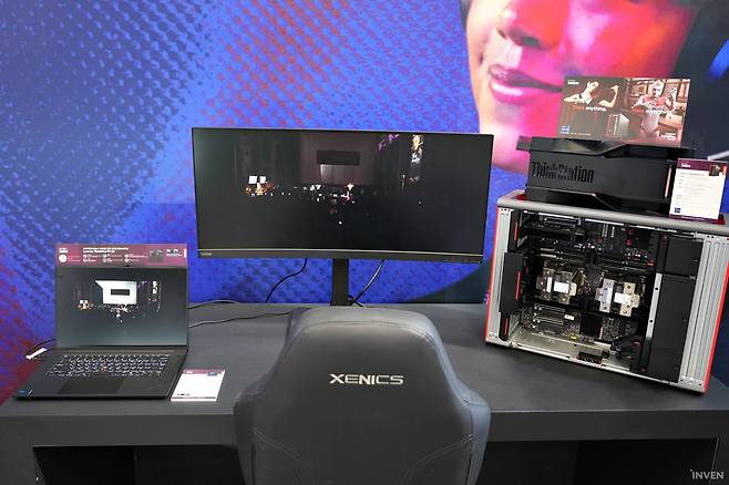 ▲ 평소에 보기 어려운 레노버의 서버용 PC, '레노버 Think Station'